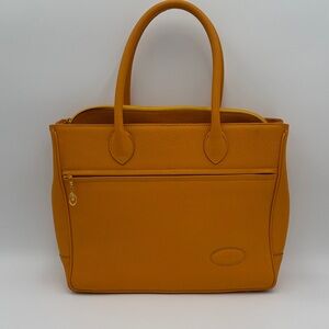 Vintage Le Loup Paris Mustard Leather Tote Bag